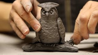 Clay Owl Sculpting Video Lesson [upl. by Anehsuc]