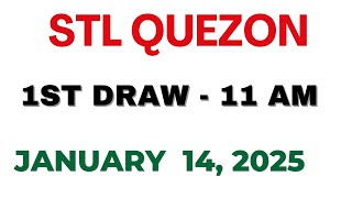 STL Quezon 1st draw result today live 14 January 2025 [upl. by Flita]