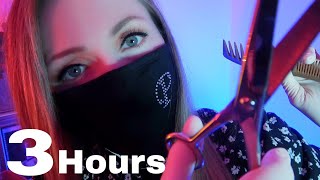 ASMR Sleep Time  3 Hours of Haircut Roleplay Barber Shop Shaving Hair Treatments [upl. by Lasiaf]