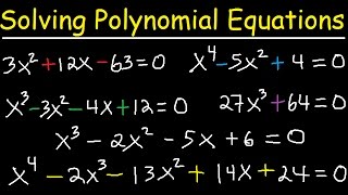 Solving Polynomial Equations By Factoring and Using Synthetic Division  Algebra 2 amp Precalculus [upl. by Dorr]