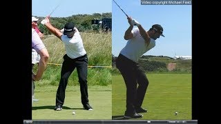 Jon Rahm golf swing  Long Iron faceon amp downtheline July 2017 [upl. by Landing]