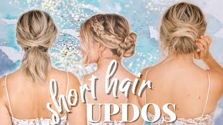 Updo Hairstyles for Short Hair  Kayley Melissa [upl. by Ahsar]