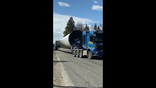 79 metre long wind turbine blade transportation  Shorts  Vestas [upl. by Eatton673]