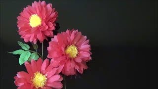 （ペーパーフラワー）ダリアの作り方【DIY】Paper Flower How to make Dahlia [upl. by Dent]