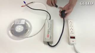 How to Connect LED Strip to Waterproof LED Transformer L [upl. by Eeresed]