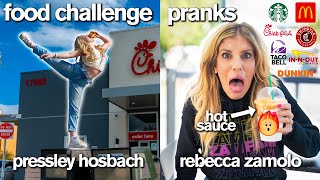 Starbucks amp ChickfilA Food Challenge and Pranking Rebecca Zamolo [upl. by Runstadler]