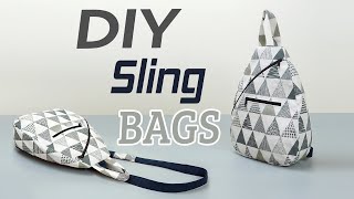 How to sew a sling bag with zipper and lining  Easy steps to follow  DIY Tutorial Ideas [upl. by Finlay565]