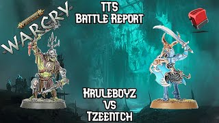 Kruleboyz Vs Disciples Of Tzeentch  Warcry TTS Battle Report [upl. by Asimaj168]