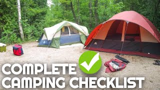 Complete Camping Checklist  Everything You Need for a Weekend of Camping  Camping for Beginners [upl. by Balduin]