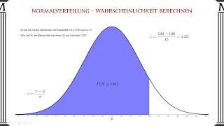 Normalverteilung Wahrscheinlichkeit berechnen  Mathago [upl. by Nivalc490]