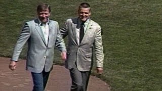 Mickey Mantle joined by Roger Maris tosses first pitch [upl. by Euginimod]