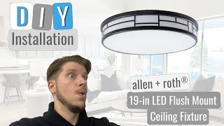 DIY Installation allen  roth Daphne 19in ModernContemporary Flush Mount Light [upl. by Westland]