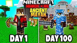 I survived 100 days In Ancient Mayan Civilization in Hardcore Minecraft [upl. by Marice]