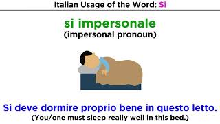 Italian Grammar Si Impersonale [upl. by Genisia351]