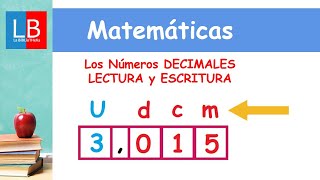 Los Números DECIMALES LECTURA y ESCRITURA ✔👩‍🏫 PRIMARIA [upl. by Laeria]