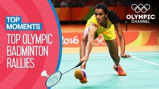 Top 10 Badminton Rallies at the Olympic Games  Top Moments [upl. by Rovit]