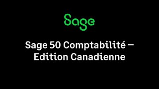 Sage 50 Edition Canadienne  Guide de configuration Compte [upl. by Cyma]