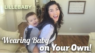 HOW TO Put Baby in Carrier By Yourself Back Carry LILLEbaby CarryOn [upl. by Haas]