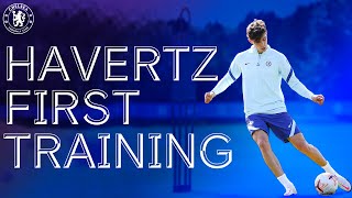 Kai Havertzs First Training Session At Cobham [upl. by Olnton]