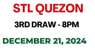 STL Quezon 3rd draw result today live 21 December 2024 [upl. by Philbin]