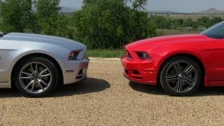 2013 Ford Mustang GT vs V6 Mustang 060 MPH Mile High Mashup Test [upl. by Tram]