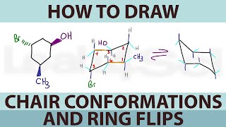 How to Draw Cyclohexane Chair Conformations and Ring Flips [upl. by Ylrebmyk]