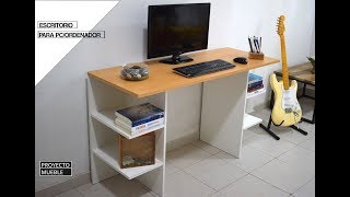 ESCRITORIO DE MELAMINA FACIL DE HACER  Easy Computer Desk [upl. by Haraf210]