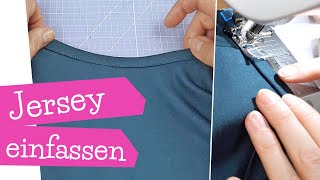 Tutorial Shirt Ausschnitt einfassen Jersey  Streifenversäuberung nähen  SHIRT HACKS  mommymade [upl. by Goth]