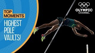 Top Highest Olympic Pole Vaults of All Time  Top Moments [upl. by Silvain]