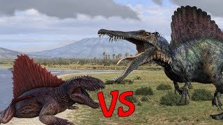 Dimetrodon vs Spinosaurus  SPORE [upl. by Atteuqnas]