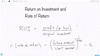 Return on Investment and Rate of Return [upl. by Nevah]