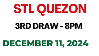 STL Quezon 3rd draw result today live 11 December 2024 [upl. by Holmun]