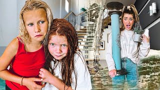 Our House Is FLOODING EarthQuake and Flood DRILL with 16 KiDS [upl. by Harutek]