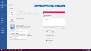 MS Word How to Find ConvertUpgrade Compatibility Mode Old to New Version [upl. by Branen414]