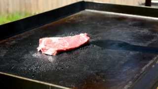 How to cook perfect steak on a blackstone griddle [upl. by Neelya]