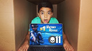 MAILING MY 5 YEAR OLD LITTLE BROTHER IN A CARDBOARD BOX WHILE PLAYING FORTNITE  MAILING CHALLENGE [upl. by Narmis]