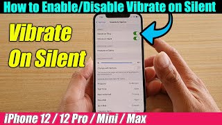 iPhone 1212 Pro How to EnableDisable Vibrate on Silent [upl. by Huskamp]