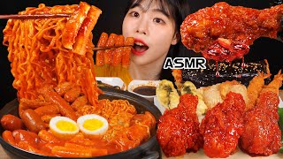 ASMR MUKBANG 직접 만든 떡볶이 양념치킨 김밥 먹방 amp 레시피 FRIED CHICKEN AND Tteokbokki EATING [upl. by Radnaskela]