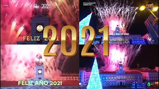 Campanadas 20202021  La 1  Antena 3  La Sexta  Telemadrid  Multipantalla  31122020 [upl. by Inami]