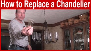 How to Replace a Chandelier [upl. by Ecinnej]