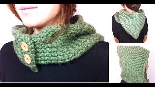 How to Loom Knit a Hooded Cowl DIY Tutorial [upl. by Enyrat389]