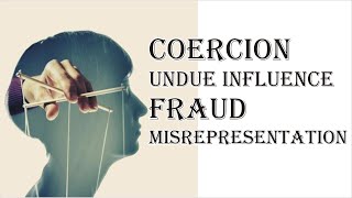 Coercion Undue Influence Fraud Misrepresentation  Indian Contract Act 1872  Law Guru [upl. by Cinelli]