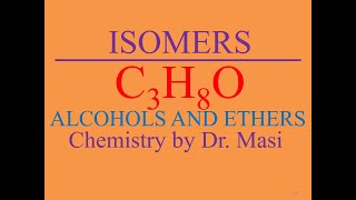 What Are The Isomers of Propanol C3H8O [upl. by Aikal383]