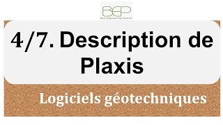 47  logiciels géotechniques  Description de Plaxis Plaxis 2D et 3D [upl. by Ayyn]