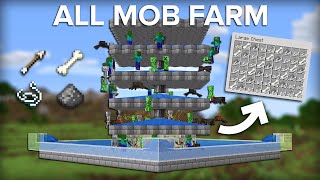 Minecraft All Mob Farm  10000 Items Per Hour  Easy Build [upl. by Letnuhs]