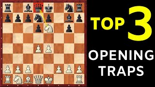 Top 3 Chess Opening TRAPS To Win Fast in Blitz amp Bullet [upl. by Aleacim]