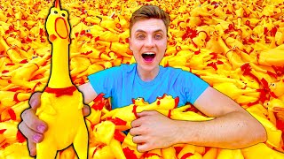 I Put 10000 Rubber Chickens in My Pool [upl. by Caia]