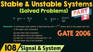 Stable and Unstable Systems Solved Problems  Part 2 [upl. by Irrehc]