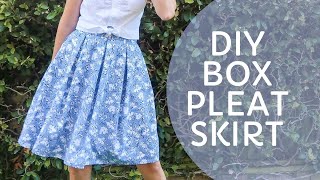 DIY Box Pleated Skirt  McCalls 6706 Sewing Tutorial [upl. by Drusy]