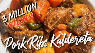 Pork Ribs Caldereta  Kalderetang Baboy Ribs [upl. by Eilram279]